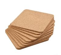 Set of 10 Square Cork Coasters, Great Addition to Any For Home Bar or Office Decor (Square)