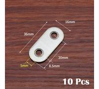Set of 10 Stainless Steel Straight Fixing Brackets Flat Repair Supports for Structural Reinforcement and Furniture Stability Applications (37x16mm )