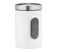 Set of 10 Storage Canisters Jar Window Container Coffee Flour Sugar Holder White