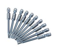 Set of 10 Triangle Screwdriver Bits - 1/4-Inch Shank Alloy Steel Triangular Screw Bits with Magnetic Heads, 65mm (2.56 Inch) Long