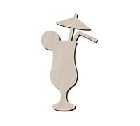 Set of 10 Wooden Cocktail for Crafts and Decorations - Cocktail Earrings - Cocktail Cut Out - Cocktail Shape 2.9x5 inches