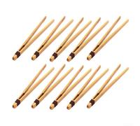 Set of 10 Wooden Tongs Perfect for Picking Up Bread, Salad, or Ice Tea (C)