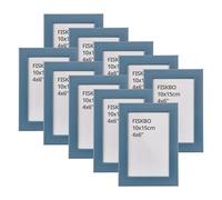 Set of 10 x 10x15cm 4x6 Dark Grey-Blue Photo Frames, Wall & Tabletop Mount, Fibreboard & Plastic