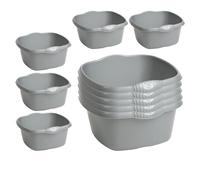 SET OF 10 x 32cm Square Plastic Washing Up Bowl 7L High Grade Kitchen Sink Basin Multi-Purpose Mixing Bowl & Tidy Storage Organiser Durable Easy Clean For Home, Utility Use