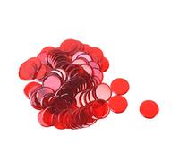 Set of 100 Clear Red 7/8" Plastic Bingo Chips Professional Hard Card Game Marker