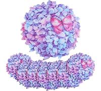 Set of 100 Paper Placemats Spring Floral Pattern Disposable Placemats for Dining Table Party Wedding Kitchen Hen Party 33 x 33cm (Hydrangea)