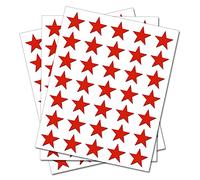 Set of 100 - Red Star Merit Reward Stickers - Removable Self Adhesive Waterproof Durable Vinyl Label Sticker 20mm Each for School, Preschool, Nursery & Home Activity by PARTY DECOR
