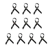 Set of 10pcs Classical Ribbon Brooch Chest Attachment Elegant Wardrobe Staple Memorial Service Funeral Lapel Pin Black Ribbon Brooch