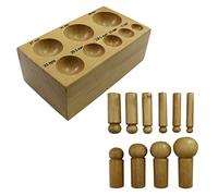 Set of 11 Large Wooden Doming Dapping Punches Block Jewellery Craft Repair Tool