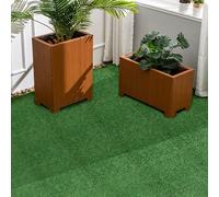 Set of 11 Lush Green Artificial Grass Tiles