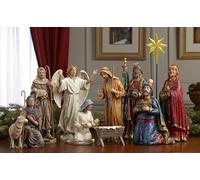 Set of 11 Nativity Figurines with Real Gold - 10 inch Scale