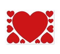 Set of 11 Red Valentine Hearts self-Adhesive Vinyl Stickers for Walls, Windows and displays (Small, Red)
