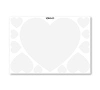 Set of 11 Valentine Hearts self-Adhesive Vinyl Stickers for Walls, Windows and displays (Small, White)