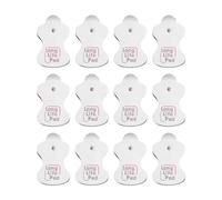 Set of 12 22 mm Button Type Foam Electrodes for Electrotherapy Self-Reusable Massage Replacement Gel Pads Durable Long Life Electrodes Compatible with TENS Devices (White, One Size)