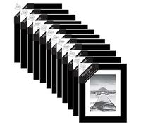 (Set of 12) 6x8 Inch Picture Frames Photo Frame Set with Real Glass Front Photo Frames Display Frames Art Print Poster Frame Wall-Mountable & Freestanding For Home Office Schools (Black)