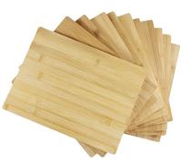 Set of 12, Bulk Wholesale Bamboo Cutting Boards - 12x9" Blank Wood Charcuterie Trays for Snacks, Cheese, Appetizers, Grazing Platter, Engraving Gifts, Epoxy Resin Crafts, or Rustic Wall Deco
