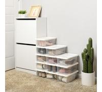 Set of 12 Clear Shoe Storage Boxes Transparent Lids Stackable SONGMICS Clear One Size