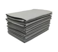 Penguin Home Set of 12 Reusable Cloth Napkins 45 x 45 cm (17"X17") 100% Cotton, Solid Dyed Twill Weave, Soft and Durable, Perfect for Hotels, Restaurants & Events - Dark Melange,Machine Washable
