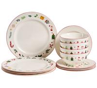 Set of 12 Dinnerware SAFFRON Porcelain White