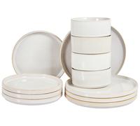 Set of 12 Dinnerware SPIKENARD Stoneware Off-White