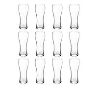 Set of 12 Durable Everyday Weizen Style Beer Glasses - 285ml Capacity - Dishwasher & Freezer Safe.