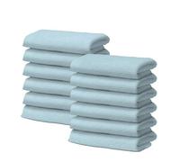 Set of 12 Face Towels in 100% Cotton - 30 x 30 cm - Extra Absorbent and Quick Drying - for Bathroom, Spa and Gym - Light Blue - Orlando Model