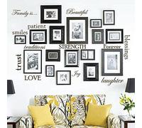 Set of 12 Family Quote Words Vinyl Wall Sticker Picture Frame Wall Family Room Art Decoration #1332 (Matte Brown)