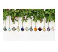 Set of 12 glass For Crystal ball ornaments designed to add sparkle and elegant reflections to your For Christmas tree or festive decor with glass construction
