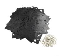 Set of 12 Hanging Plastic Room Divider Panels with Unique Hollow Pattern for Airflow and Lighting, Suitable for Various Rooms (black)