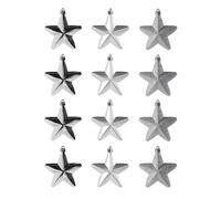 Set of 12 Hanging Stars - 7cm (silver)
