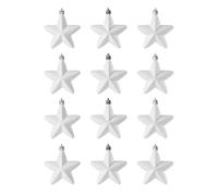 Set of 12 Hanging Stars - 7cm (white)