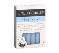 Set of 12 Light Blue Ritual Harmony Spell Candles for Balance Candle Magic - Something Different Herbal Magick with 1-Hour Burn Time - Paraffin Wax Spell Candles
