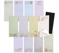 Set of 12 Magnetic Notepads Garden Theme with Religious Bible Quotes Memo Pads, Fridge Notepads for Grocery Lists, to Do Lists, Family Chores 7 x 16 cm