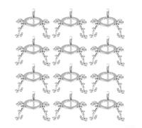 Set of 12 Metal For Crystal Ball Stands in Vintage Silver Finish for 40 80mm Spheres with Triangular Stable Design (silver)