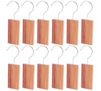 Set of 12 Natural Cedar Blocks for Closets Cedar Wood Hangers with Hooks for Wardrobe Drawer Clothes and Shoe Storage