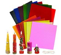 Set of 12 Pieces Beeswax Plates, Beeswax Sheets, Candle Wax Board Suitable for DIY Candle Making for Kids and Parent-Child Interaction (20 * 20cm)