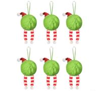Set Of 12 Plush Ball Ornaments For Christmas Tree And Seasonal Displays With Hanging Rope Suitable For Various Settings(D)