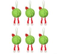 Set Of 12 Plush Ball Ornaments For Christmas Tree And Seasonal Displays With Hanging Rope Suitable For Various Settings(C)