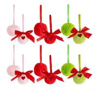 Set of 12 plush Christmas balls to beautify holiday parties, fireplace areas, walls, and Christmas tree decorations with lightweight, soft materials and easy hangers