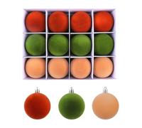 Set Of 12 Plush Touch Christmas Ornament Practical 6CM Flocking Christmas Sphere For Office And Home Ambiances Easy Hanging