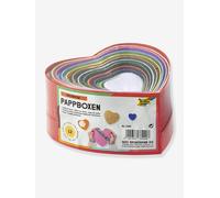 Set of 12 RAINBOW FOLIA Cardboard Boxes, Heart Shaped multicoloured