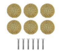 Set of 12 Rattan Wood Pulls Easy to Fit Wood Handles Sustainable Drawer Knobs Upgrades for Various Furniture Styles Country Cabinet Handles