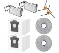 Set of 12 replacement parts for Dreame X60 Max Ultra Complete and X60 Master robot vacuum cleaner including HEPA filter, microfibre cloths, dust bag and side brushes for thorough cleaning (A)