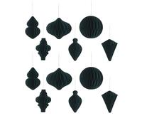 Set of 12 Sage Green Honeycomb Paper Decorations - 10 cm, Pre-Attached Hanging String