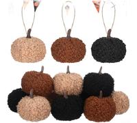 Set of 12 Soft Polyester Pumpkin Ornaments Designed for Seasonal Festive Decoration with Easy Hanging Mechanism