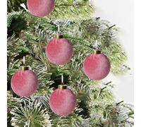 Set of 12 Velvet Christmas Balls Ornaments for Holiday Tree Decorations with Shatterproof Build and Lightweight Design for Easy Hanging, Diameter 3 15 inches (Red)