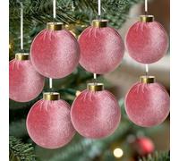 Set of 12 Velvet Christmas Ornaments for Tree and Holiday Decorating, and Lightweight Shatterproof Balls for Wreaths, Garlands and Event Accents (White)
