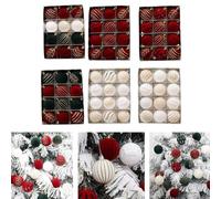 Set of 12 Velvet Flocked Christmas Balls Featuring Hanging Ropes for Timeless Holiday Decor and Seasonal Ambiance (((LM116-6CM2H))