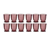 Set of 12 Vintage Luxury Purple Embossed Short Drinking Glass Whiskey Glass Tumblers Festive Christmas Decor Glassware 290ml Dibor Purple 12 Pack