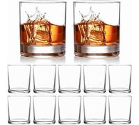 Set of 12 Whisky Sour Tumbler Glasses Old Fashioned Bourbon Cognac Brandy, 300 ML, Blended Collection, Perfect for Cocktails, Water, Juice, Drinks, Irish Liquor, Scotch, Whisky